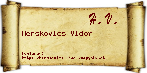 Herskovics Vidor névjegykártya
